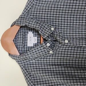 J. Crew Men's Button-Down Small Plaid Short Sleeve Shirt, Size Extra Large
